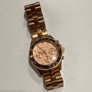 Marc Jacobs Rose Gold Chronograph Watch USED Needs Battery